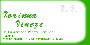 korinna vincze business card